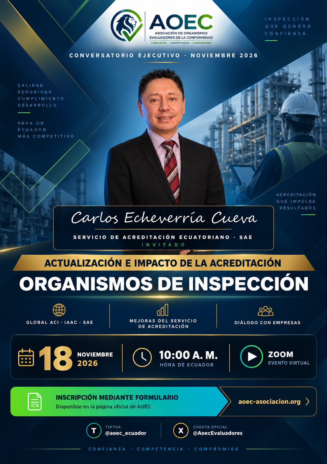Afiche del evento para Organismos de inspección